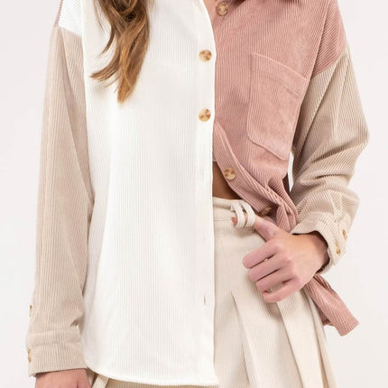 Colorblock Corduroy Jacket
