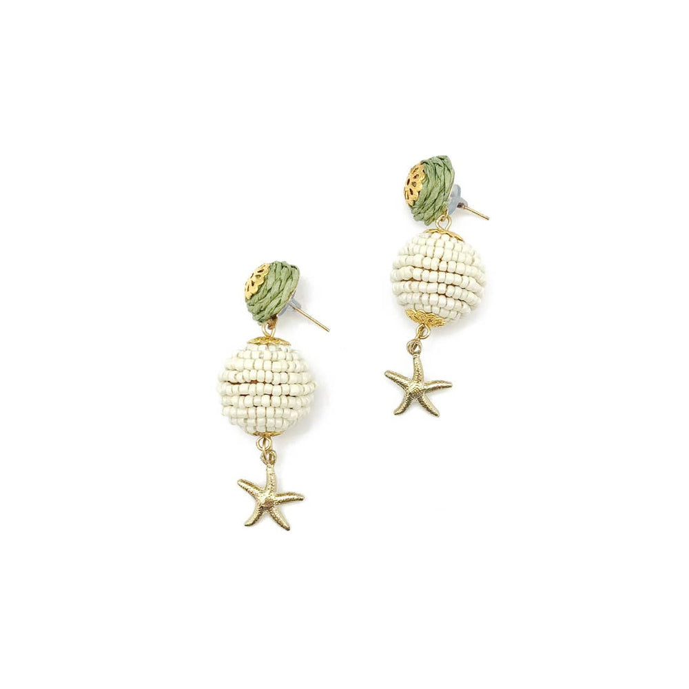 Sachi Calming Sage Collection Earrings - Sphere and Starfish