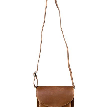 ROMA Crazy Horse Genuine Leather Crossbody w/ Front Pocket