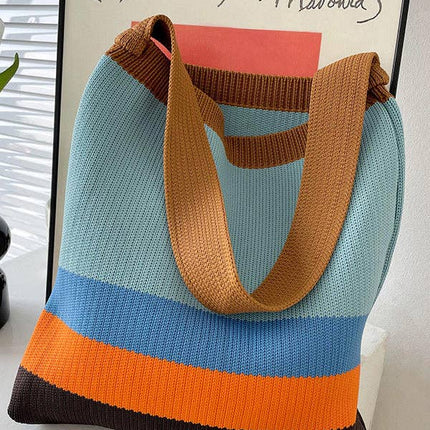 Original Contrast Color Rainbow Striped Bag