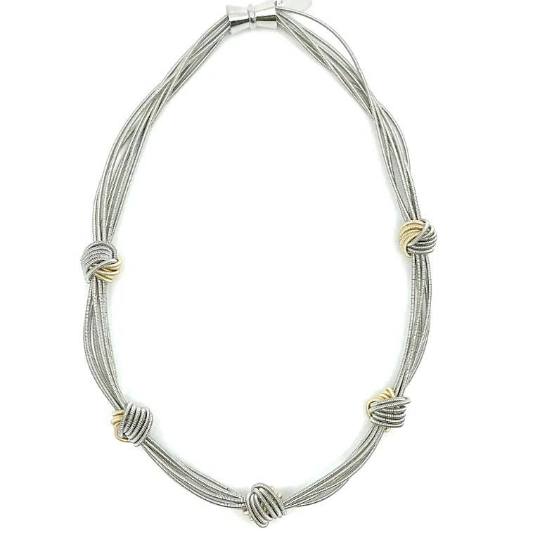 Sea Lily Silver and Gold Knots Necklace