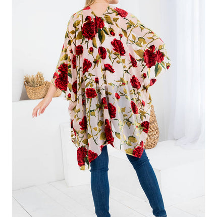 Vintage Floral Velvet Kimono