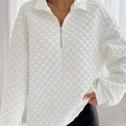 Textured Half Zip Sweatshirt