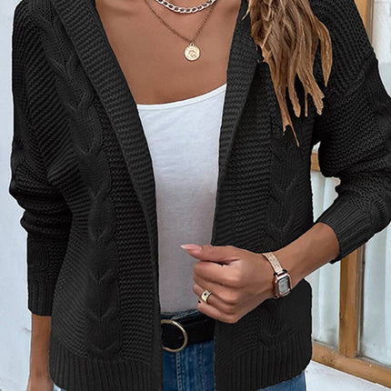 Casual Open Front Hoodie Long Sleeve Cardigan
