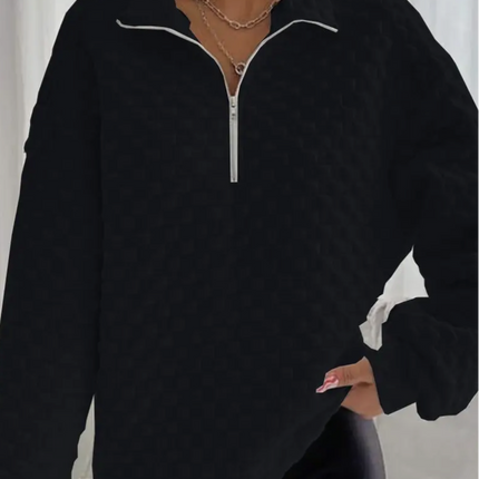 Textured Half Zip Sweatshirt