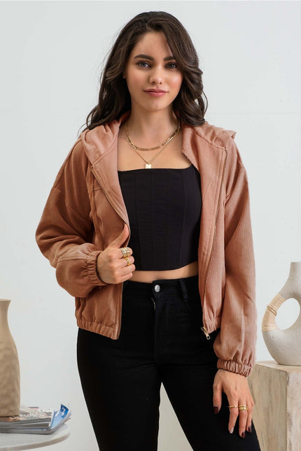 Corduroy Zip Up Jacket