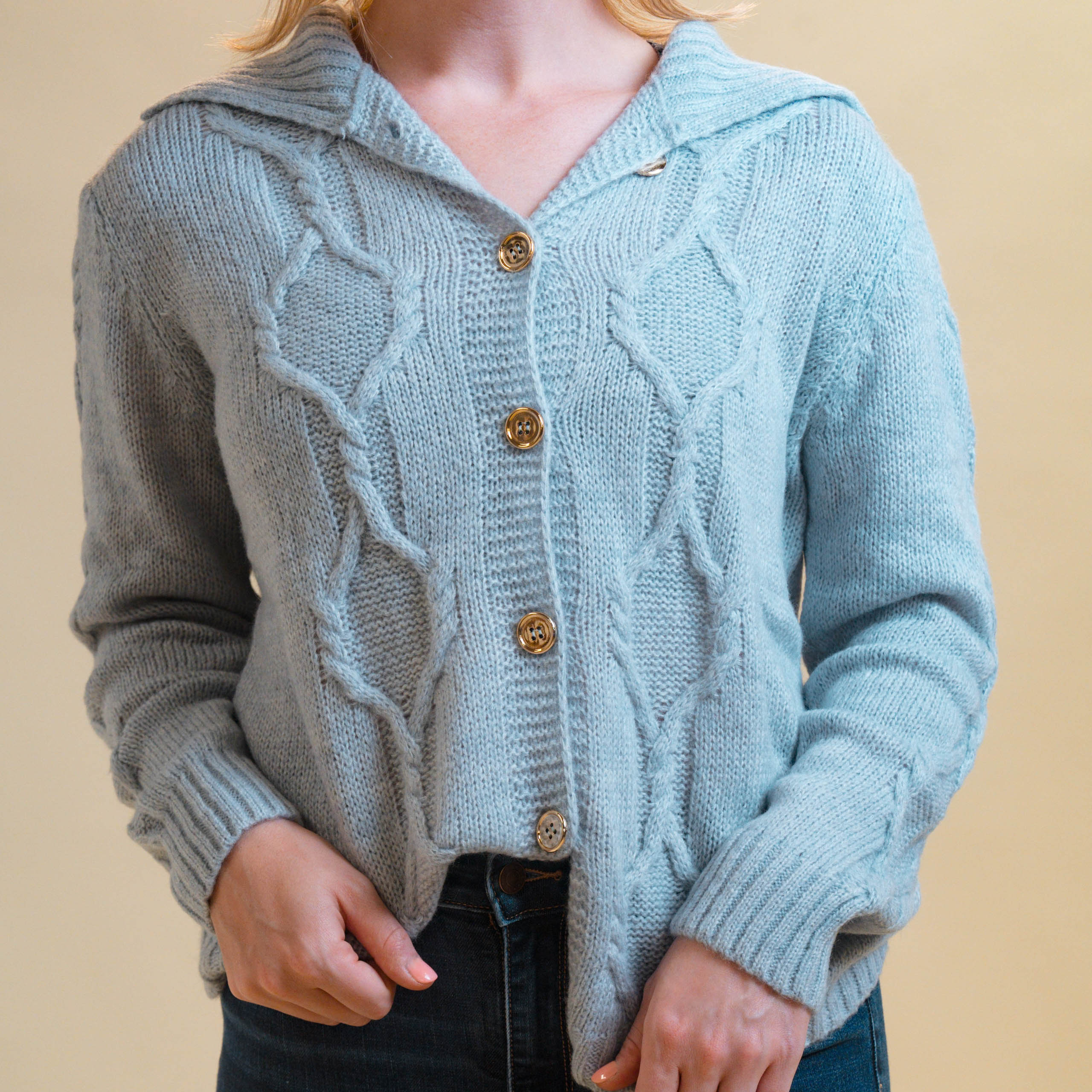 Grace Cable Knit Cardigan Sweater