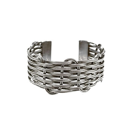 ANJU Basketweave Antique Silver Wavy Weave Cuff