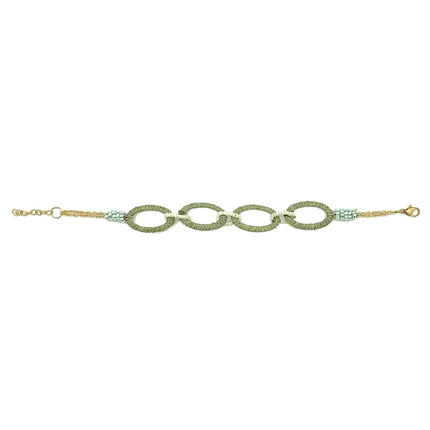 ANJU Sachi Calming Sage Collection Bracelet - Green Wrapped Links