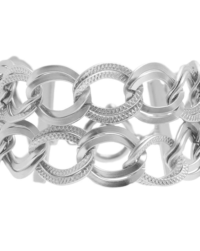 Double curb link chain bracelet