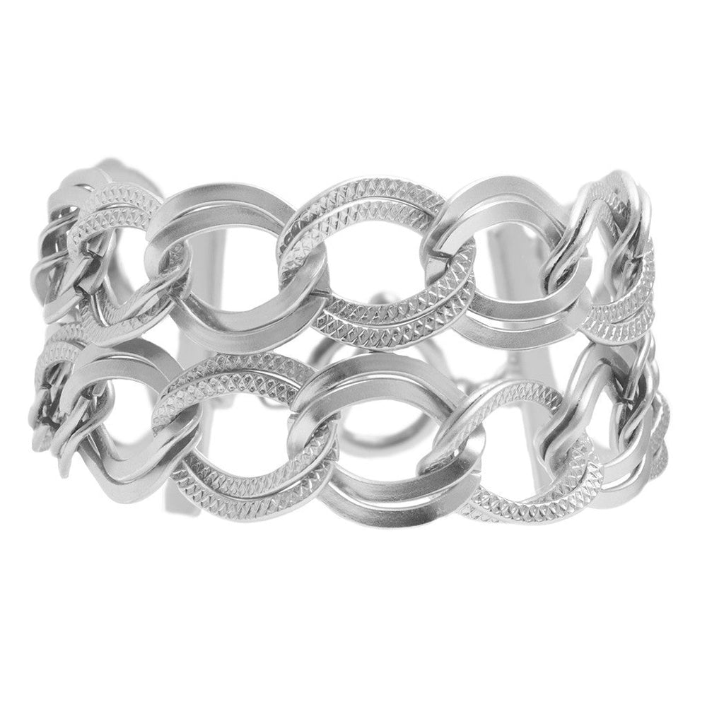 Double curb link chain bracelet