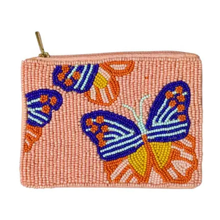 Ladies Fully Beaded Multiple Butterfly Coin Purse