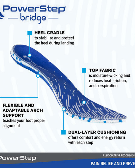 PowerStep® bridge® Adaptable Arch Support Insoles