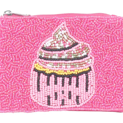 Cake Themed Fully Beaded Coin Purse