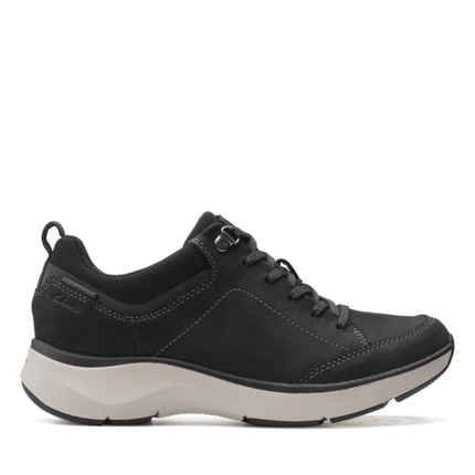 Clarks Wave 2.0 Lace (Women's) - Black Nubuck