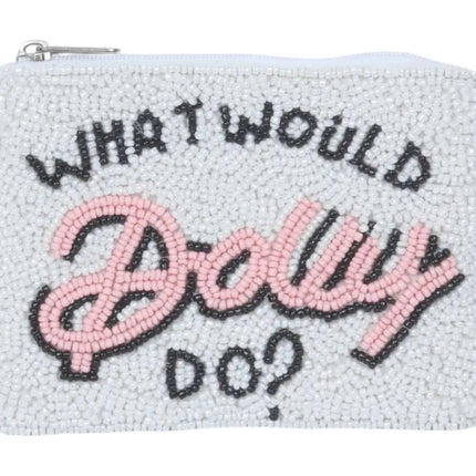 Ladies What Would Dolly Do Fully Beaded Coin Purse