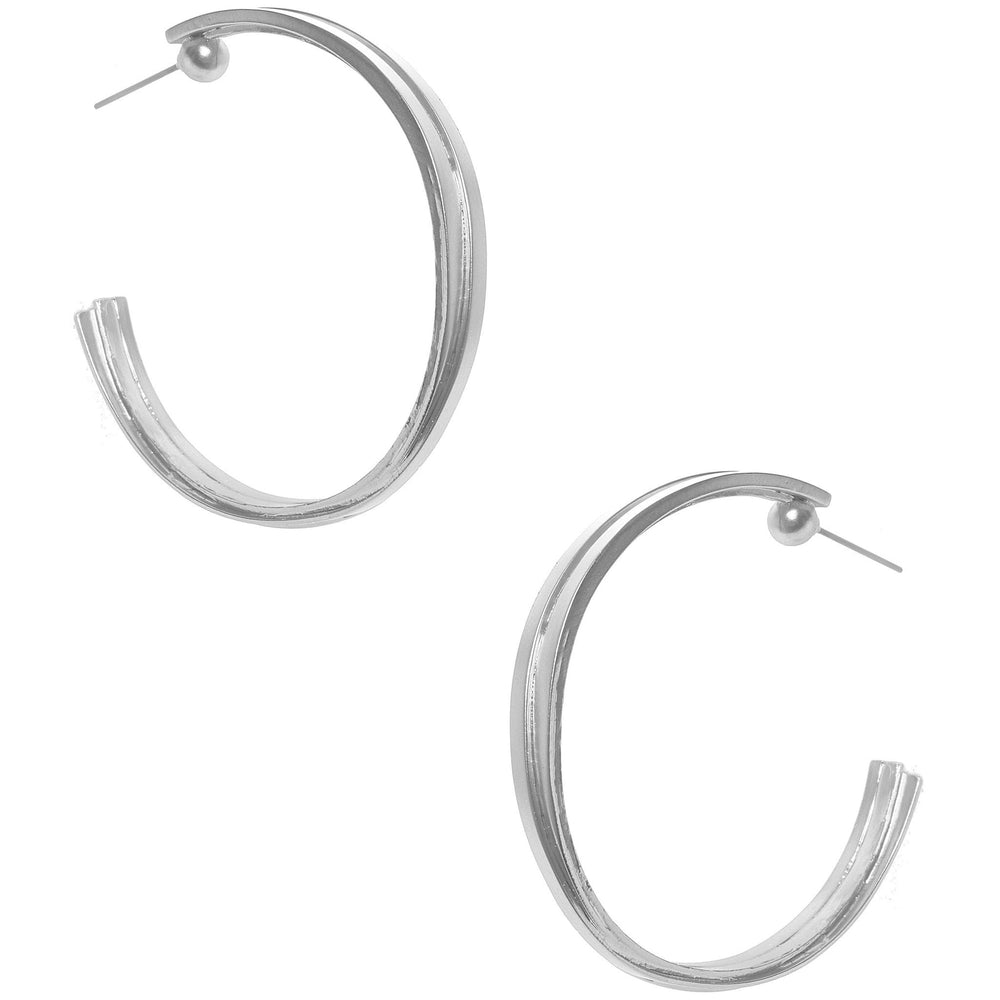 Large ribbon hoop earring