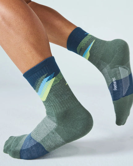 Feetures Trail Max Cushion Mini Crew - Tectonic Green