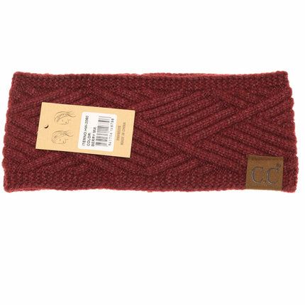 C.C Beanie Diagonal Criss Cross Patterned Head Wrap