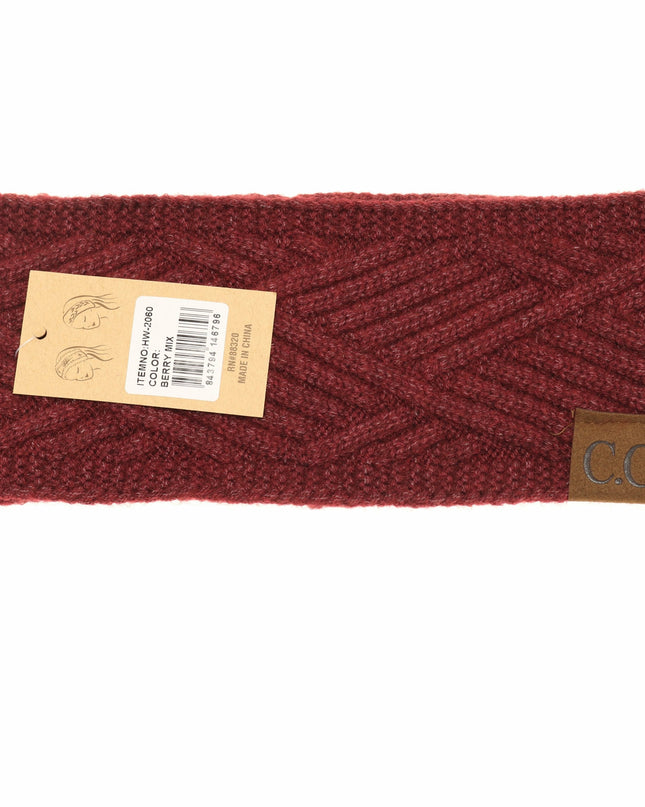 C.C Beanie Diagonal Criss Cross Patterned Head Wrap