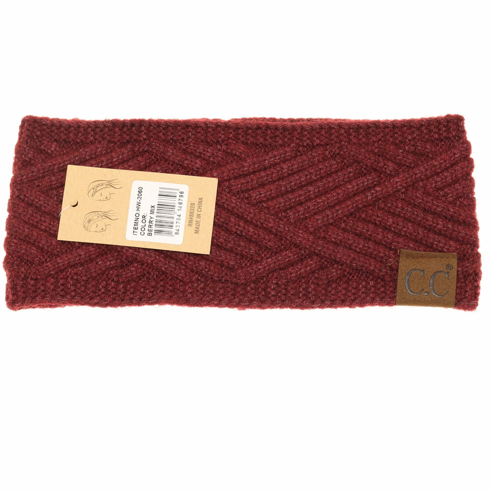 C.C.Beanie Diagonal Criss Cross Patterned Head Wrap