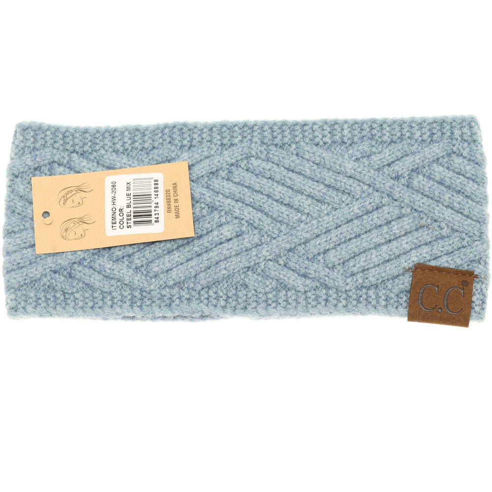 C.C.Beanie Diagonal Criss Cross Patterned Head Wrap