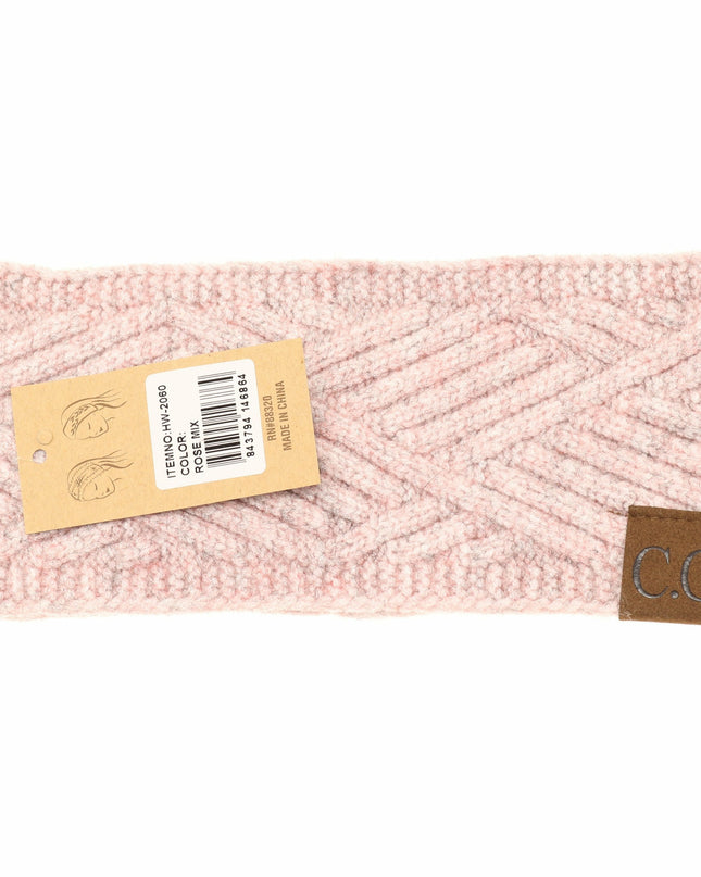 C.C Beanie Diagonal Criss Cross Patterned Head Wrap