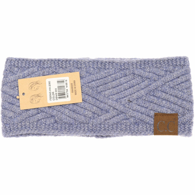 C.C Beanie Diagonal Criss Cross Patterned Head Wrap