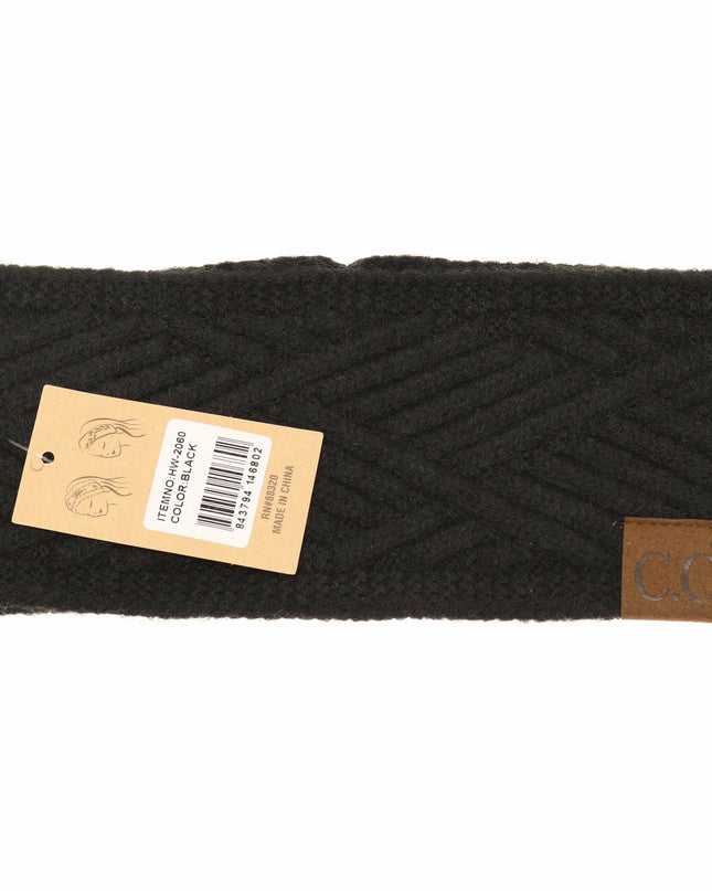 C.C Beanie Diagonal Criss Cross Patterned Head Wrap