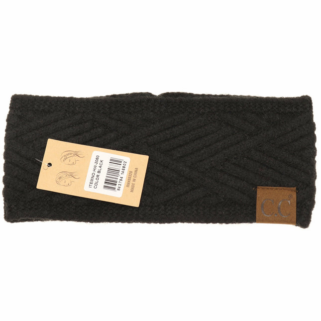 C.C Beanie Diagonal Criss Cross Patterned Head Wrap