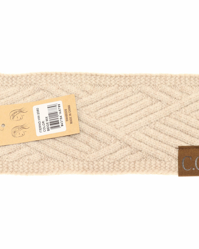 C.C Beanie Diagonal Criss Cross Patterned Head Wrap