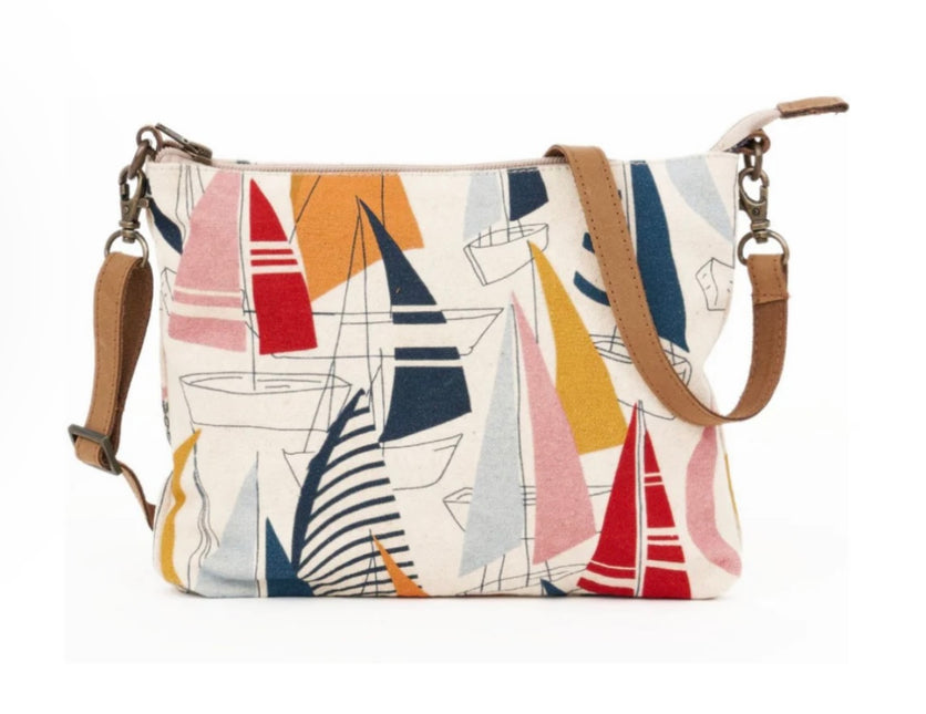 BATELA SAILBOAT CANVAS SHOULDER BAG