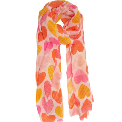 JOY SUSAN PINK ADORNED HEARTS SCARF