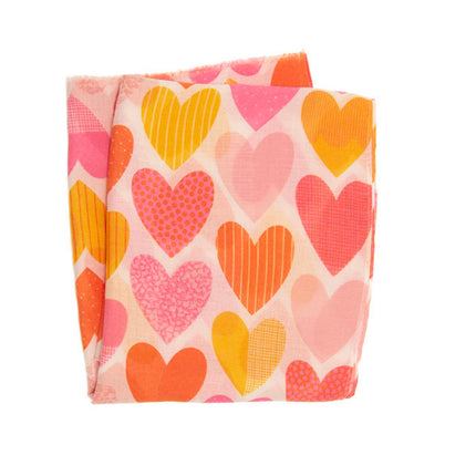JOY SUSAN PINK ADORNED HEARTS SCARF