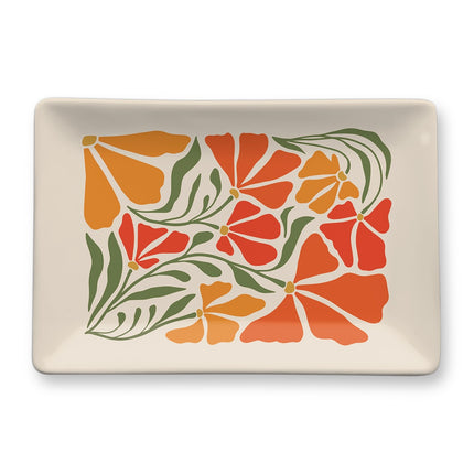 PORCELAIN TRAY FLOWER MARKET POPPY