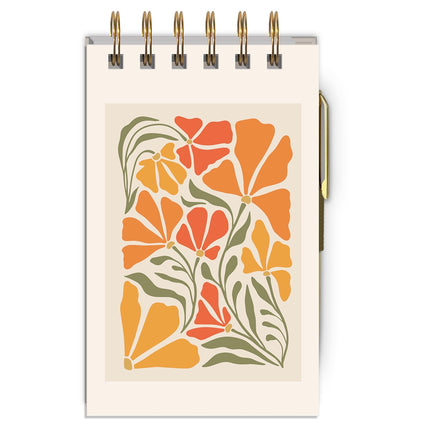 SPIRAL FLOWER MARKET POPPY NOTEPAD W/ PEN