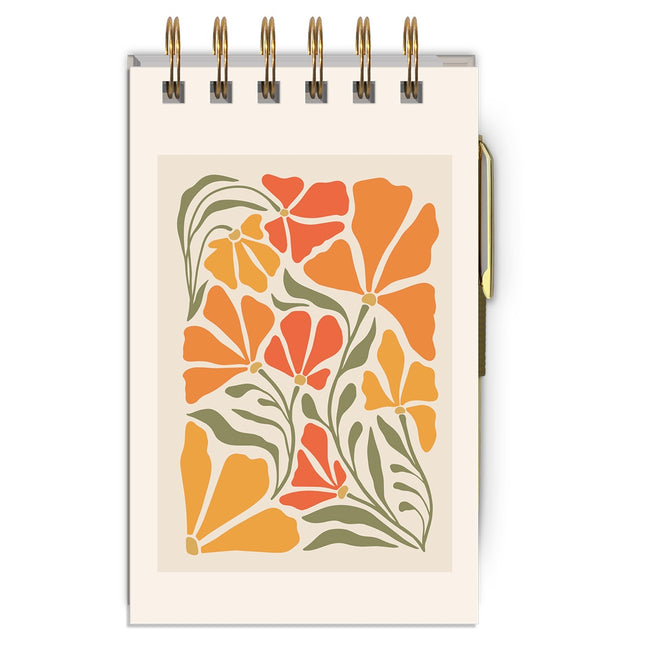 SPIRAL FLOWER MARKET POPPY NOTEPAD W/ PEN