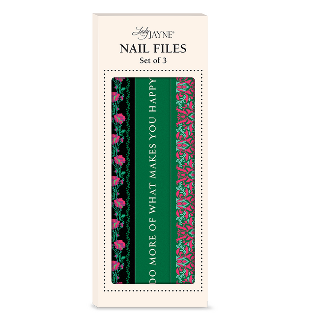 Emery Board Set of 3 Global Garden Green
