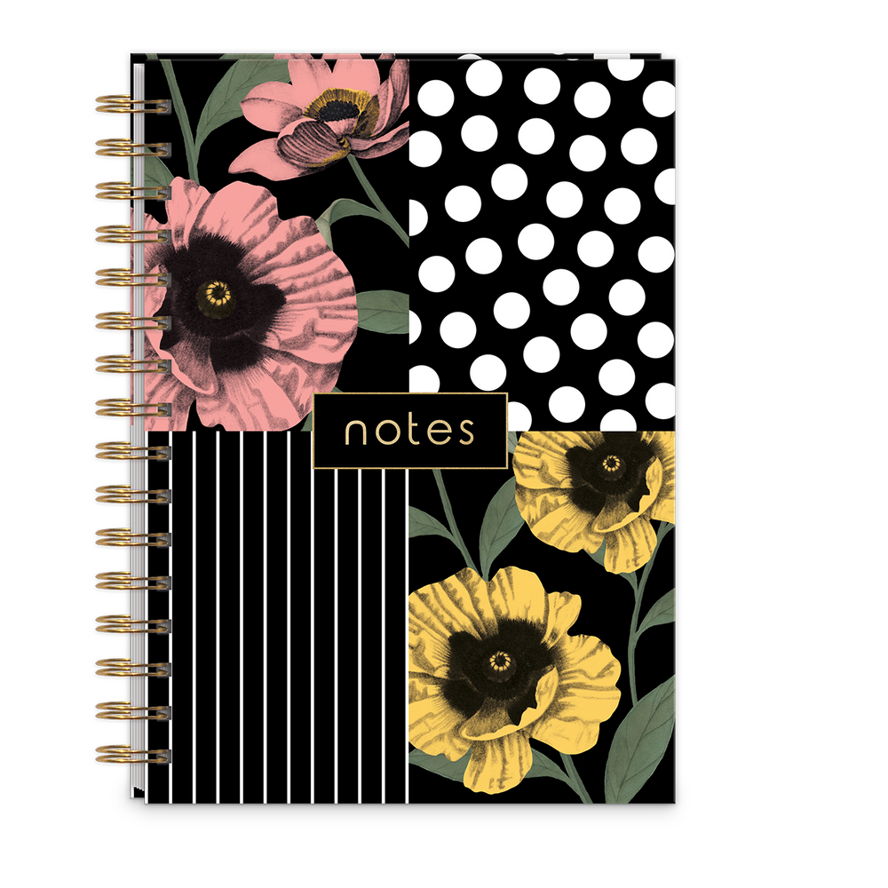 Hard Cover Spiral Journal Poppy Patch Multi