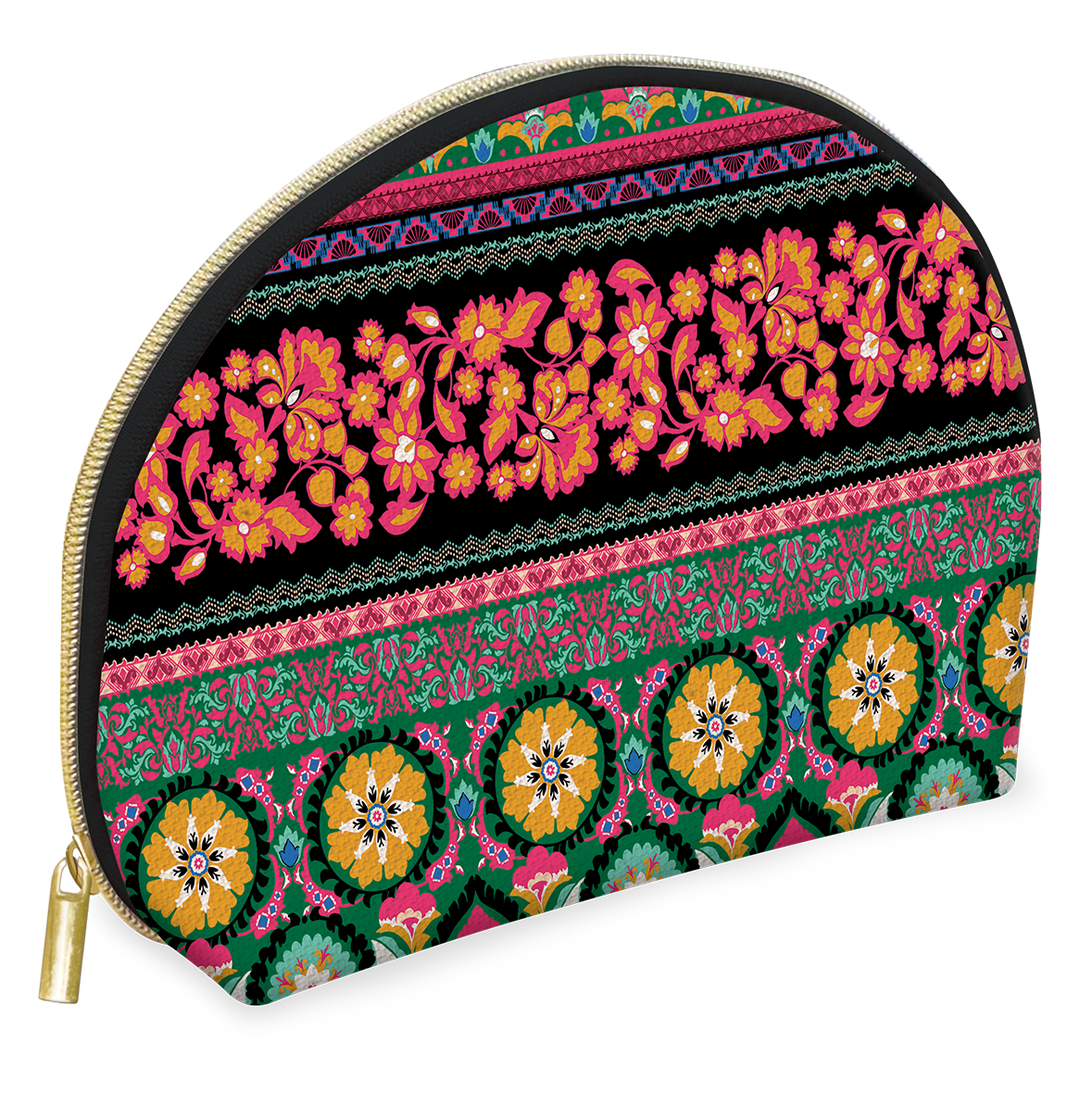 Large Canvas Cosmetic Bag Medallion Multi