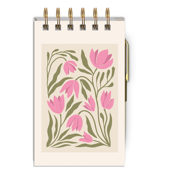 SPIRAL FLOWER MARKET TULIP NOTEPAD W/ PEN