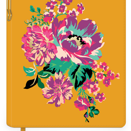 Vegan Leather Journal with Pen Global Garden Bouquet
