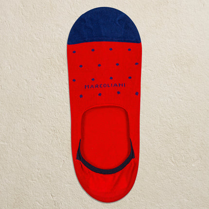 Marcoliani Men's Polka Dot Invisible Touch Liner Sock Pima Cotton Sock