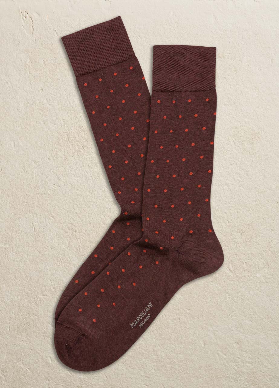 Marcoliani Milano Pima Cotton Tall Dress Polka Dot Socks