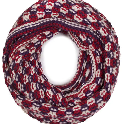 Plaid Multi Color Knit Winter Infinity Scarf