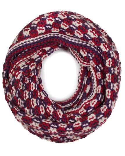Plaid Multi Color Knit Winter Infinity Scarf