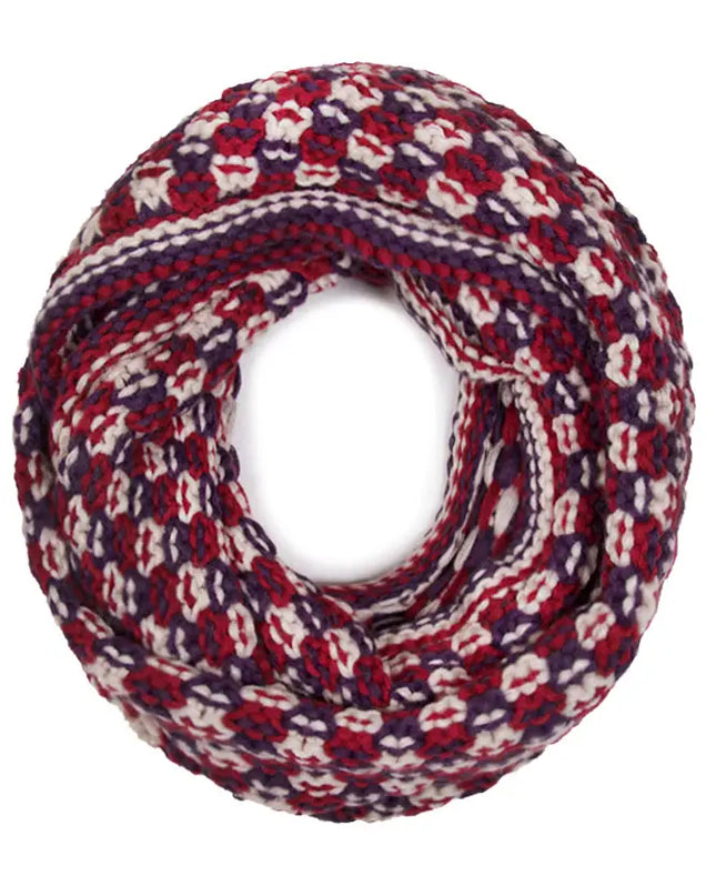 Plaid Multi Color Knit Winter Infinity Scarf