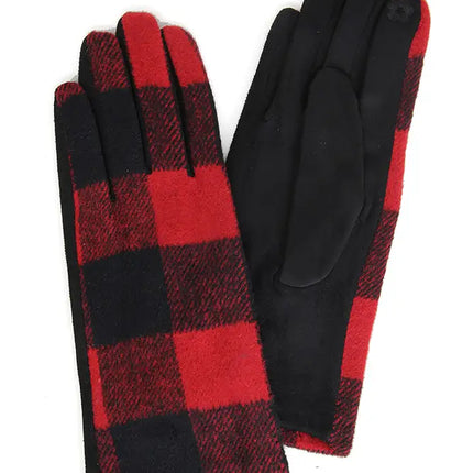 Buffalo Check Plaid Pattern Winter Gloves