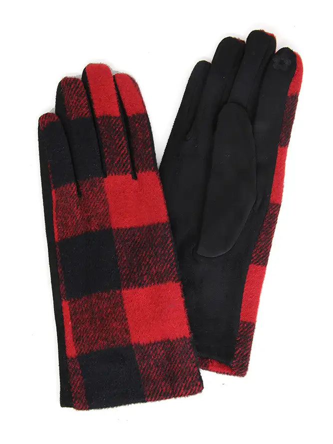 Buffalo Check Plaid Pattern Winter Gloves