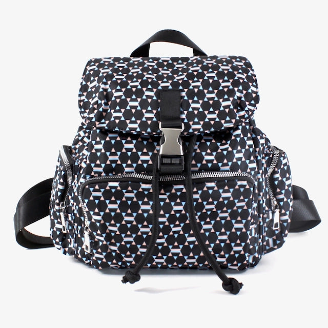 Pretty Persuasions Hexagon Pattern Waterproof Nylon Backpack